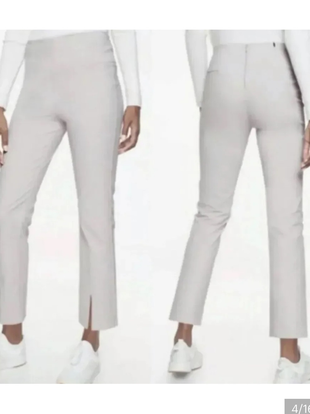 Athleta Cropped Slim Ankle Pants in Light Gray size 6